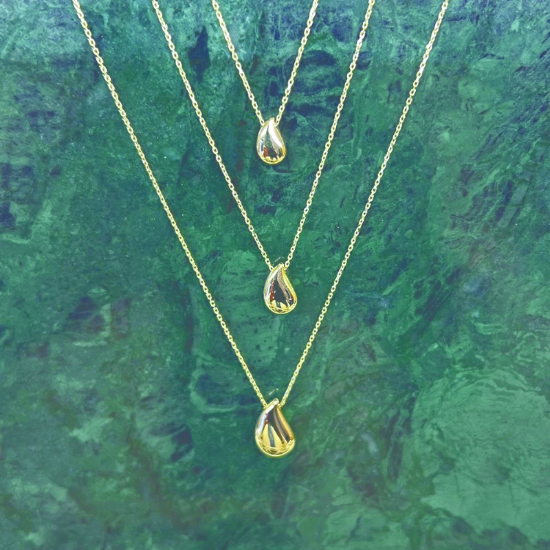 Dainty Droplet Gold Necklaces
