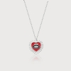 Nannas Eye Silver Necklace - Red